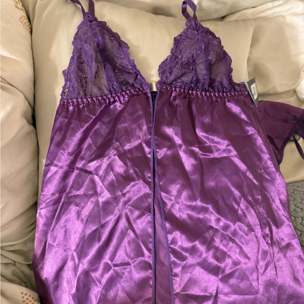 Fredericks of Hollywood Elegant Purple Lace Chemise